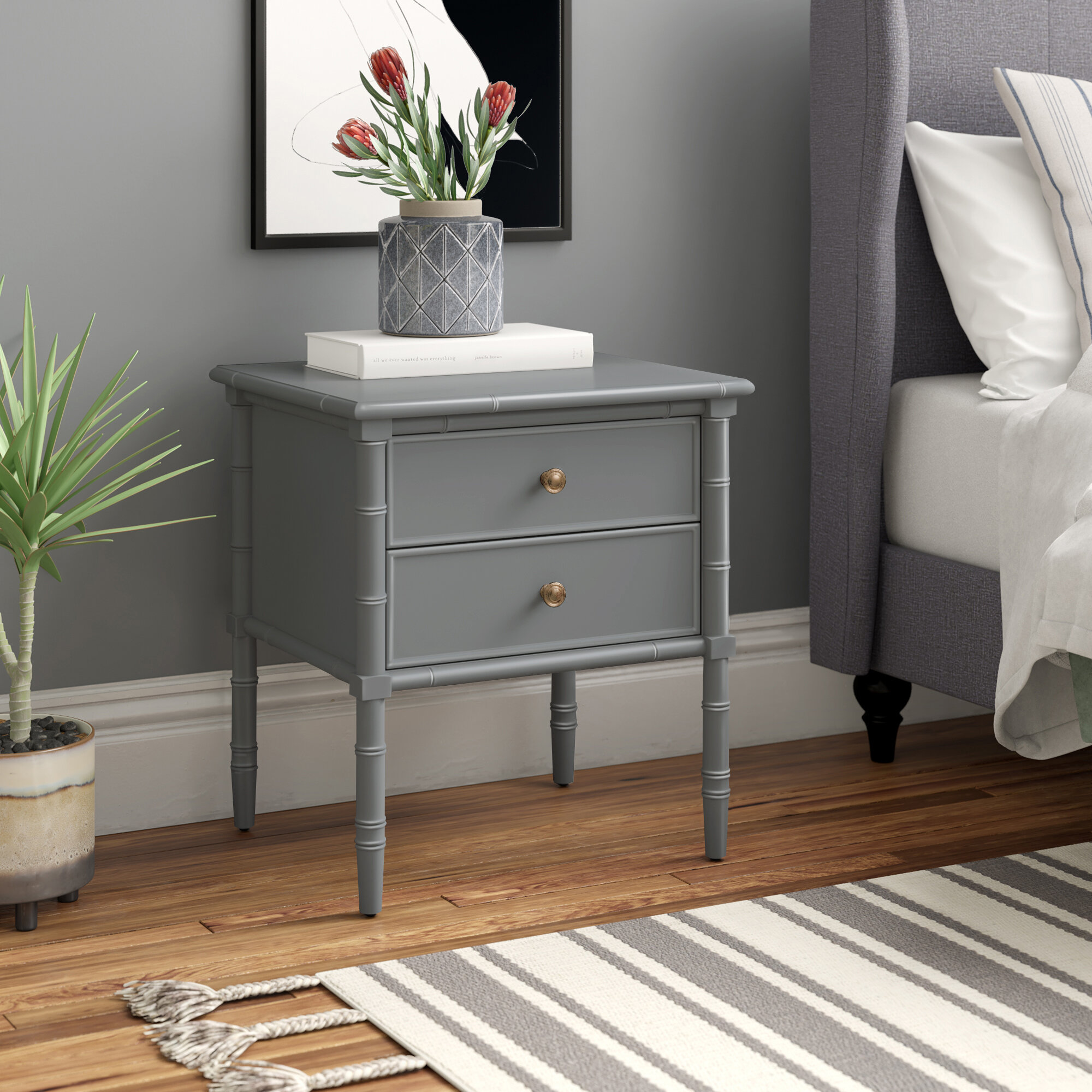 Gray Wood Nightstand Floren Contemporary Weathered Gray Wood Bedroom